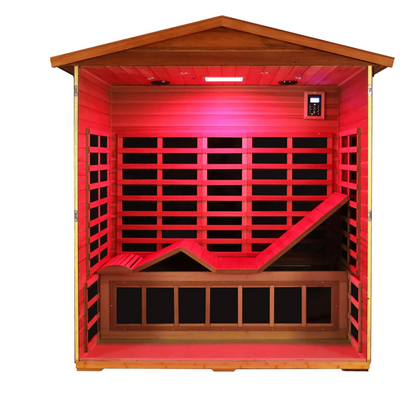 Vanta Luxury 3-Person Outdoor Mahogany Full Spectrum Ultra-Low EMF FAR Infrared Sauna With Chromotherapy And Bluetooth Speakers (SAK83460)