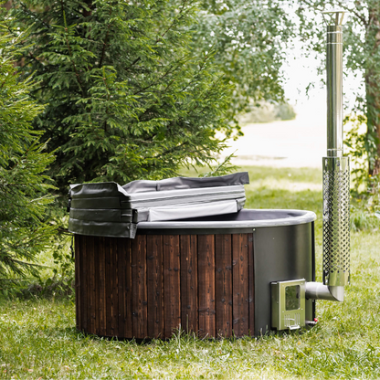 Premium 4-Person Fully-Assembled ThermoWood Wood-Fired Hot Tub (SAK14528)