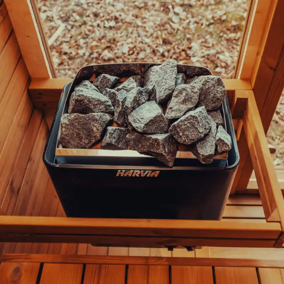 Premium 4-Person Outdoor Scandinavian Thermo-Wood Cube Sauna Kit With LED Lighting (SAK25470)