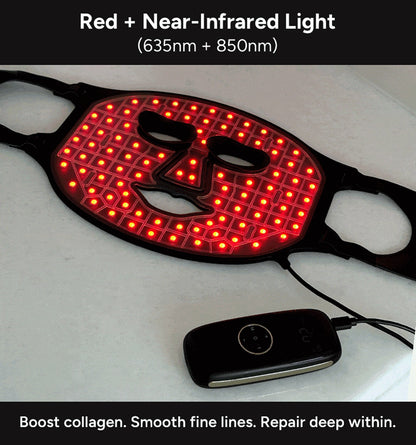 LED Light Therapy Mask with Red, Near-Infrared, Blue &amp; Orange Light