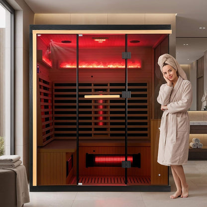 Ember 4-Person Full-Spectrum Infrared Sauna With Himalayan Salt Panels [Made-To-Order] (SAK80537)