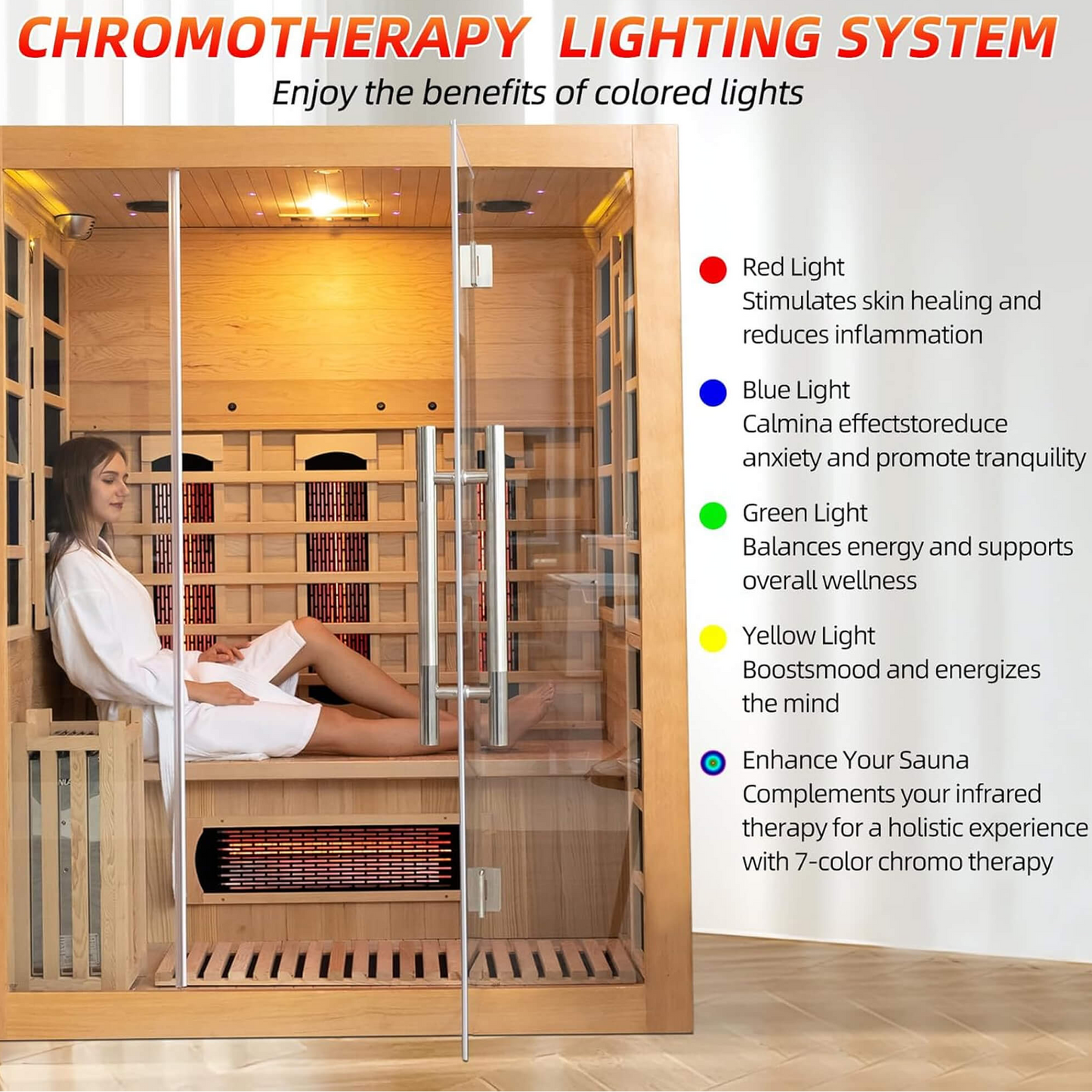 Aurora 3-Person Indoor Hybrid Sauna Room With Infrared And 4.5KW Steam Heater [Made-To-Order] (SAK41592)