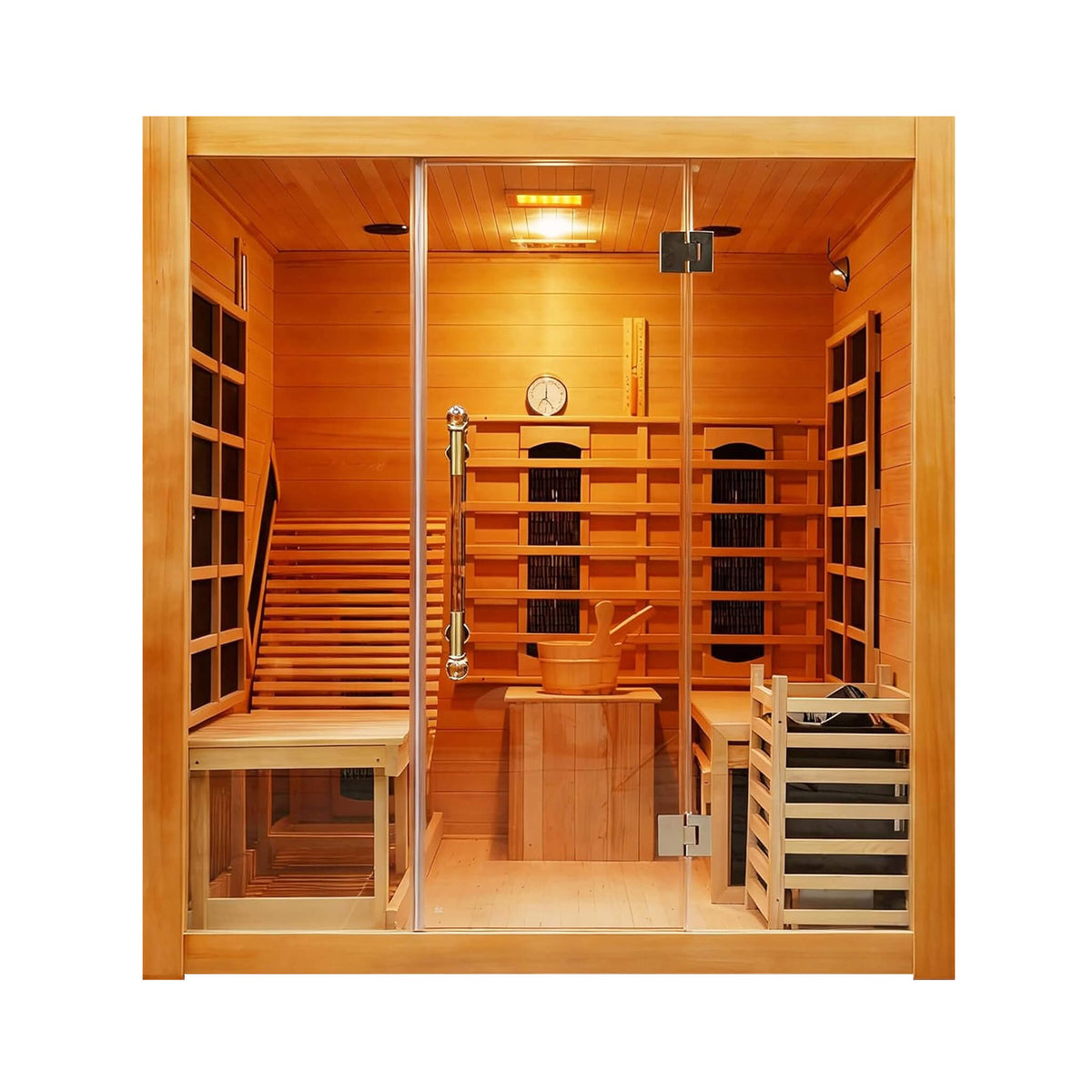 Rövia Oasis 3-Person Indoor Hybrid Sauna Room with Dual-Heating System