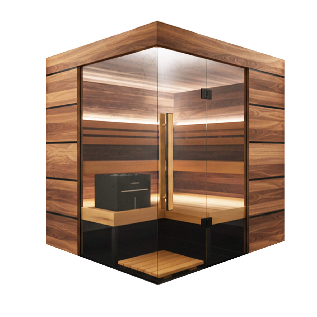 ThermaSol Astra 4-Person Indoor Semi Panoramic Glass Sauna Cabin [Made-To-Order] [14-ASTRADL\R] (SAK90471)
