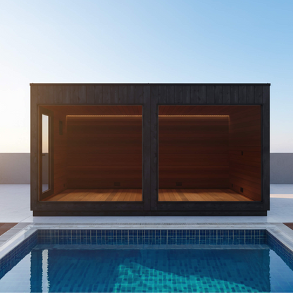 ThermaSol Nordic Misty XL 1-Entrance Outdoor Sauna Lounge [Made-To-Order] [14-KIR-3879/80] (SAK19046)
