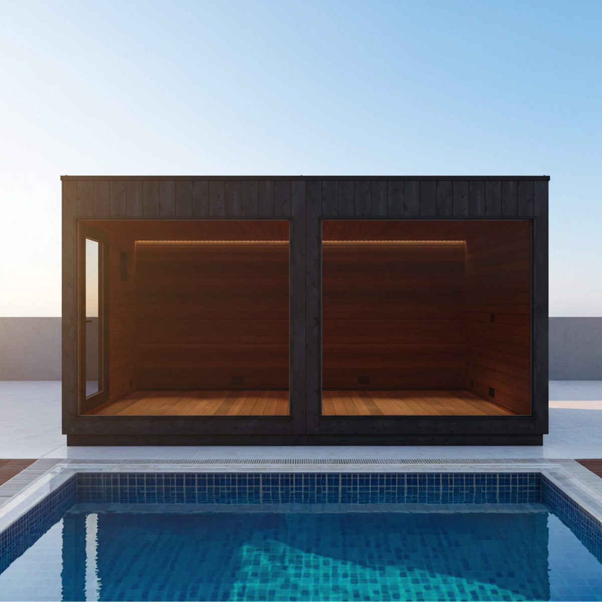ThermaSol Nordic Misty XL 1-Entrance Outdoor Sauna Lounge [Made-To-Order] [14-KIR-3879/80] (SAK19046)