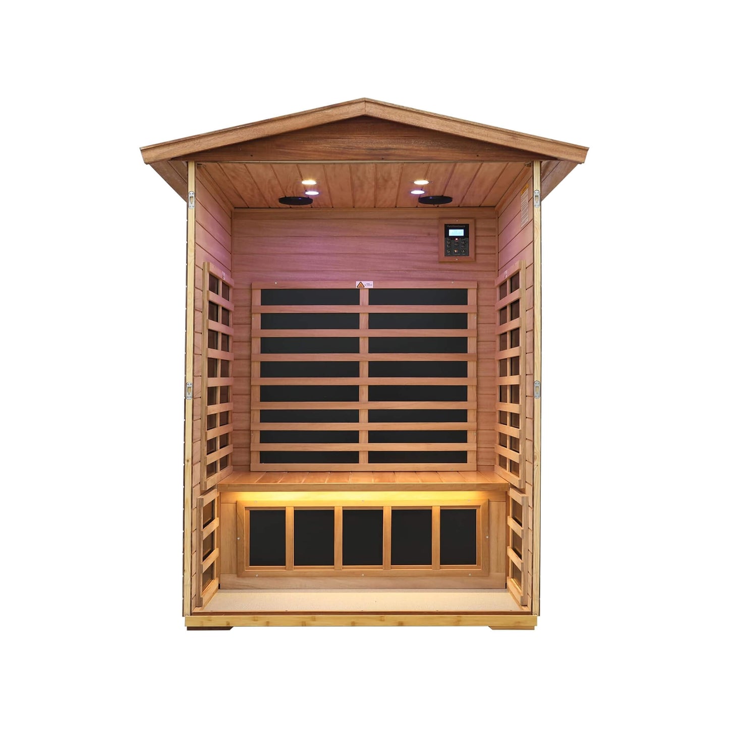 Ignis 2-Person Ultra-Low EMF Mahogany Outdoor Infrared Sauna With Bluetooth Speakers (SAK43021)