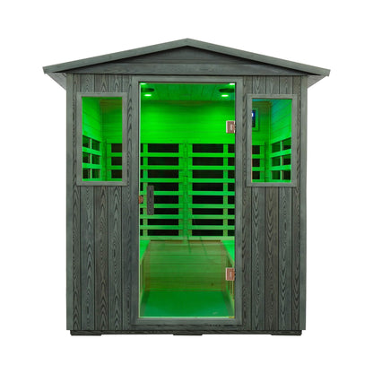 Eterna 4-Person Full-Spectrum Low EMF Carbonized Composite Infrared Sauna Room With Bluetooth Speakers (SAK70182)