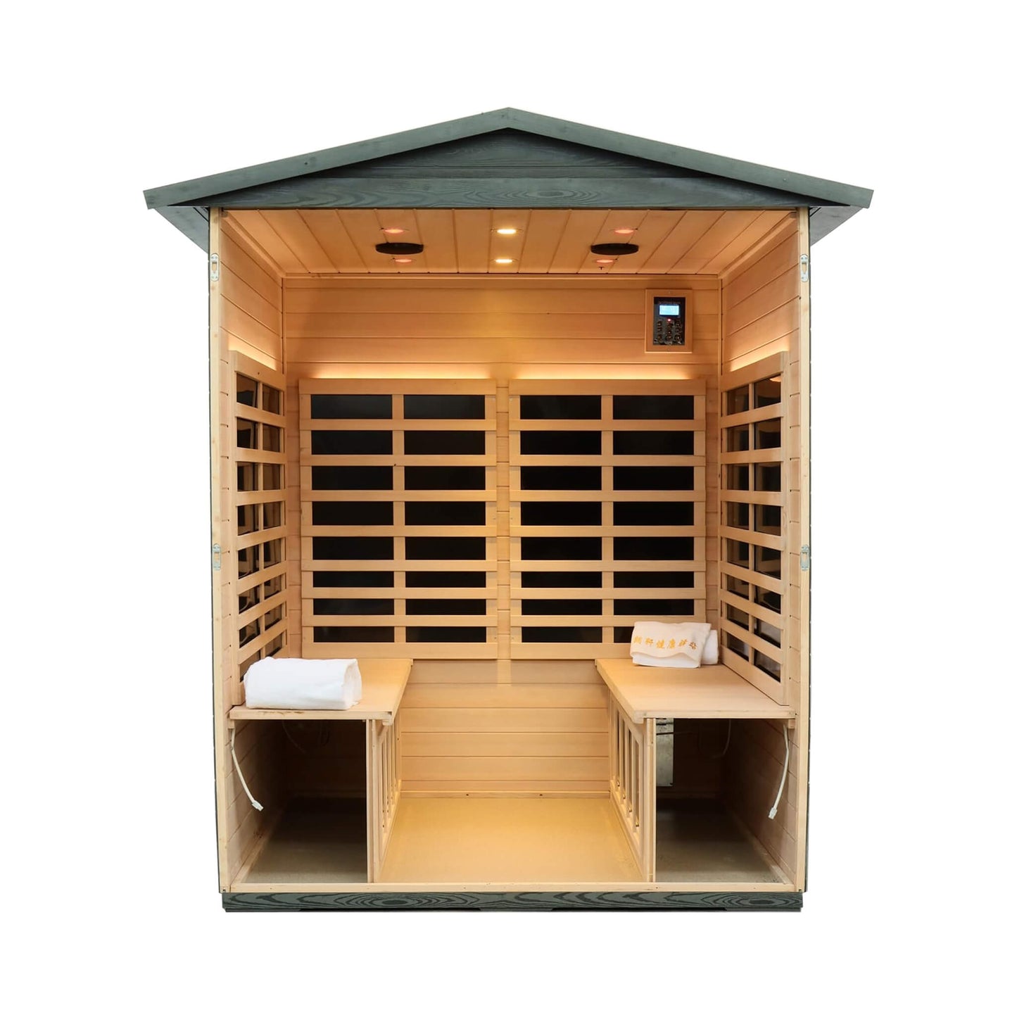 Eterna 4-Person Full-Spectrum Low EMF Carbonized Composite Infrared Sauna Room With Bluetooth Speakers (SAK70182)