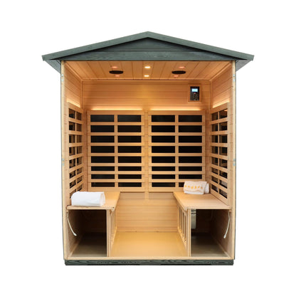 Eterna 4-Person Full-Spectrum Low EMF Carbonized Composite Infrared Sauna Room With Bluetooth Speakers (SAK70182)