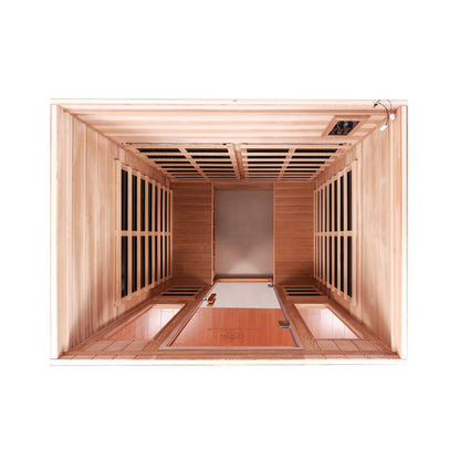 4-Person Outdoor Infrared Hemlock Sauna With Tempered Glass Door