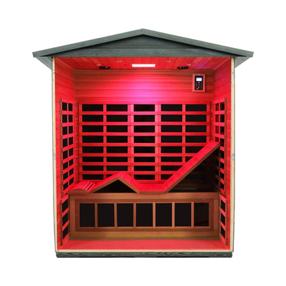 Nivea 3-Person Full-Spectrum Low EMF Carbonized Composite Infrared Sauna Room With Bluetooth Speakers (SAK85120)