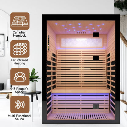 Vapor Luxury 2-Person Canadian Hemlock Wood Far Infrared Home Sauna (SAK56874)