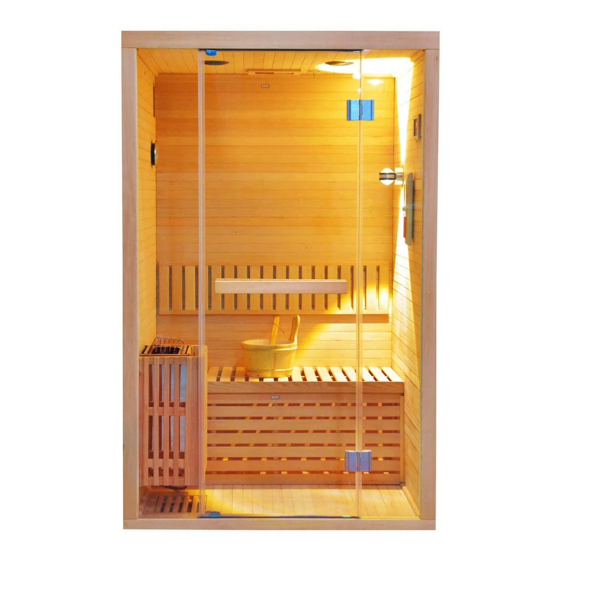 Alpine Premium 2-Person 3KW Hemlock Wood Sauna With LED Wall Light (SAK28471)