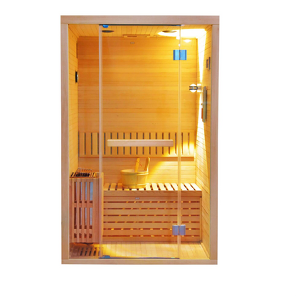 Alpine Premium 2-Person 3KW Hemlock Wood Sauna With LED Wall Light (SAK28471)