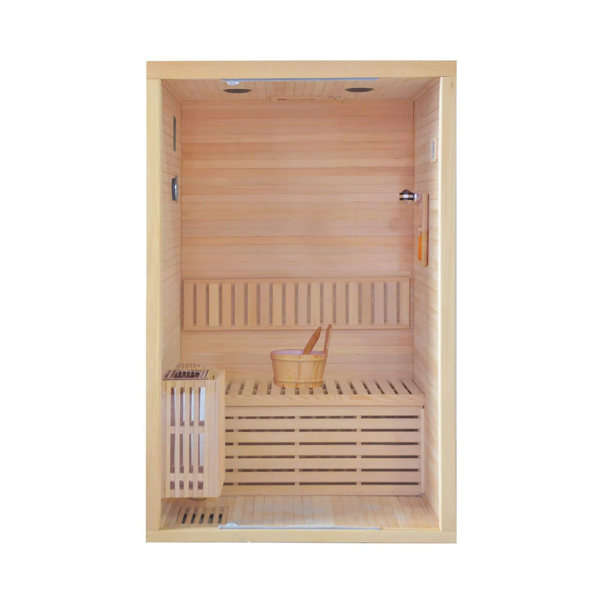 Alpine Premium 2-Person 3KW Hemlock Wood Sauna With LED Wall Light (SAK28471)