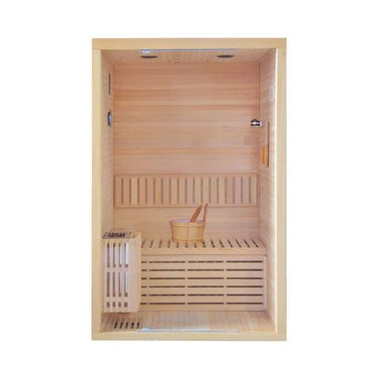 Alpine Premium 2-Person 3KW Hemlock Wood Sauna With LED Wall Light (SAK28471)
