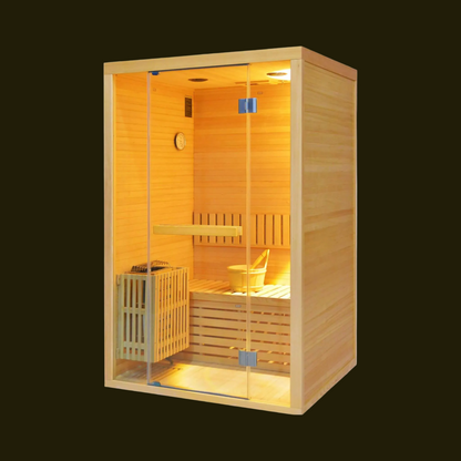 Alpine Premium 2-Person 3KW Hemlock Wood Sauna With LED Wall Light (SAK28471)