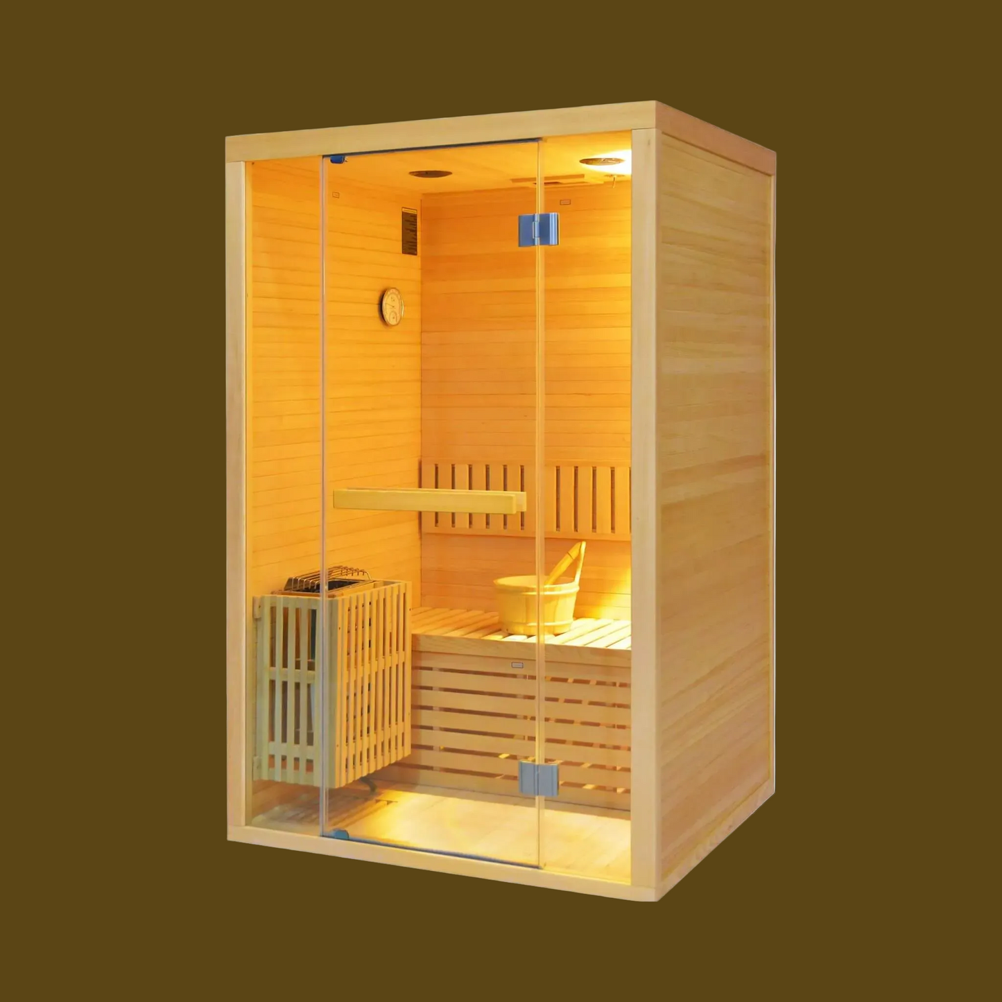 Alpine Premium 2-Person 3KW Hemlock Wood Sauna With LED Wall Light (SAK28471)