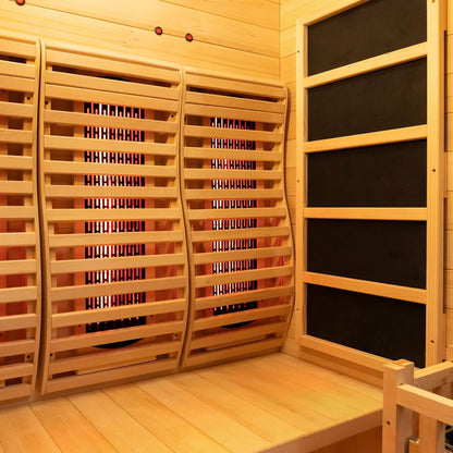 Luma 2-Person Indoor Hybrid Sauna Room With Infrared And 3.5KW Steam Heater [Made-To-Order] (SAK83750)