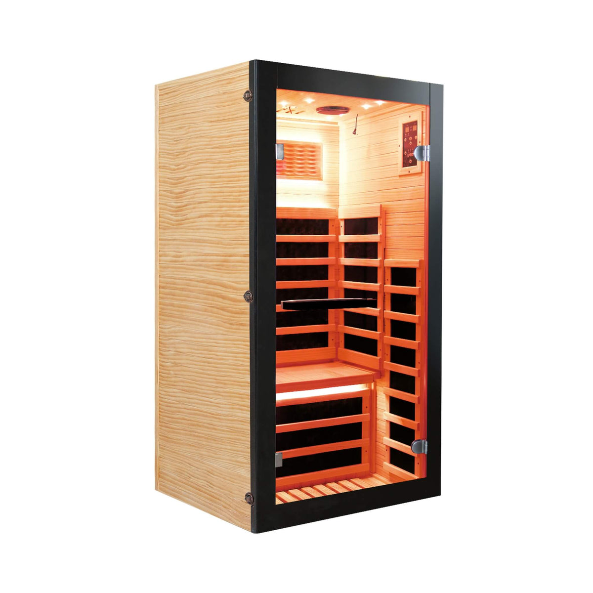 Solara Single-Person Chilean Pine Infrared Sauna Cabin (SAK57926)