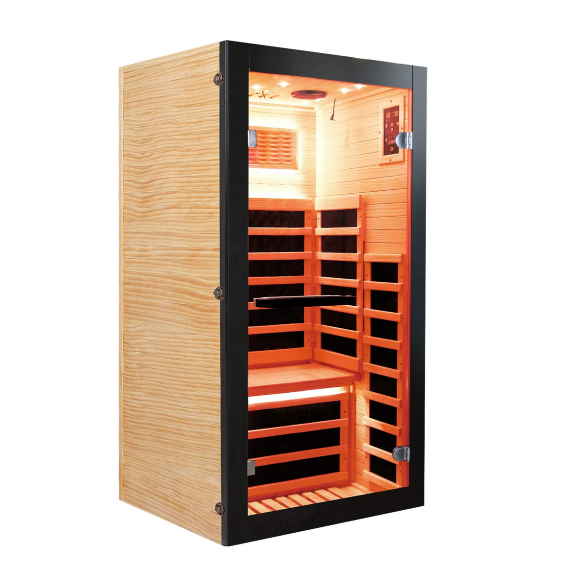 Solara Single-Person Chilean Pine Infrared Sauna Cabin (SAK57926)