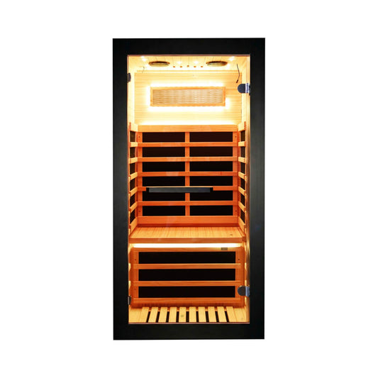 Solara Single-Person Chilean Pine Infrared Sauna Cabin (SAK57926)