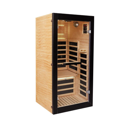 Solara Single-Person Chilean Pine Infrared Sauna Cabin (SAK57926)